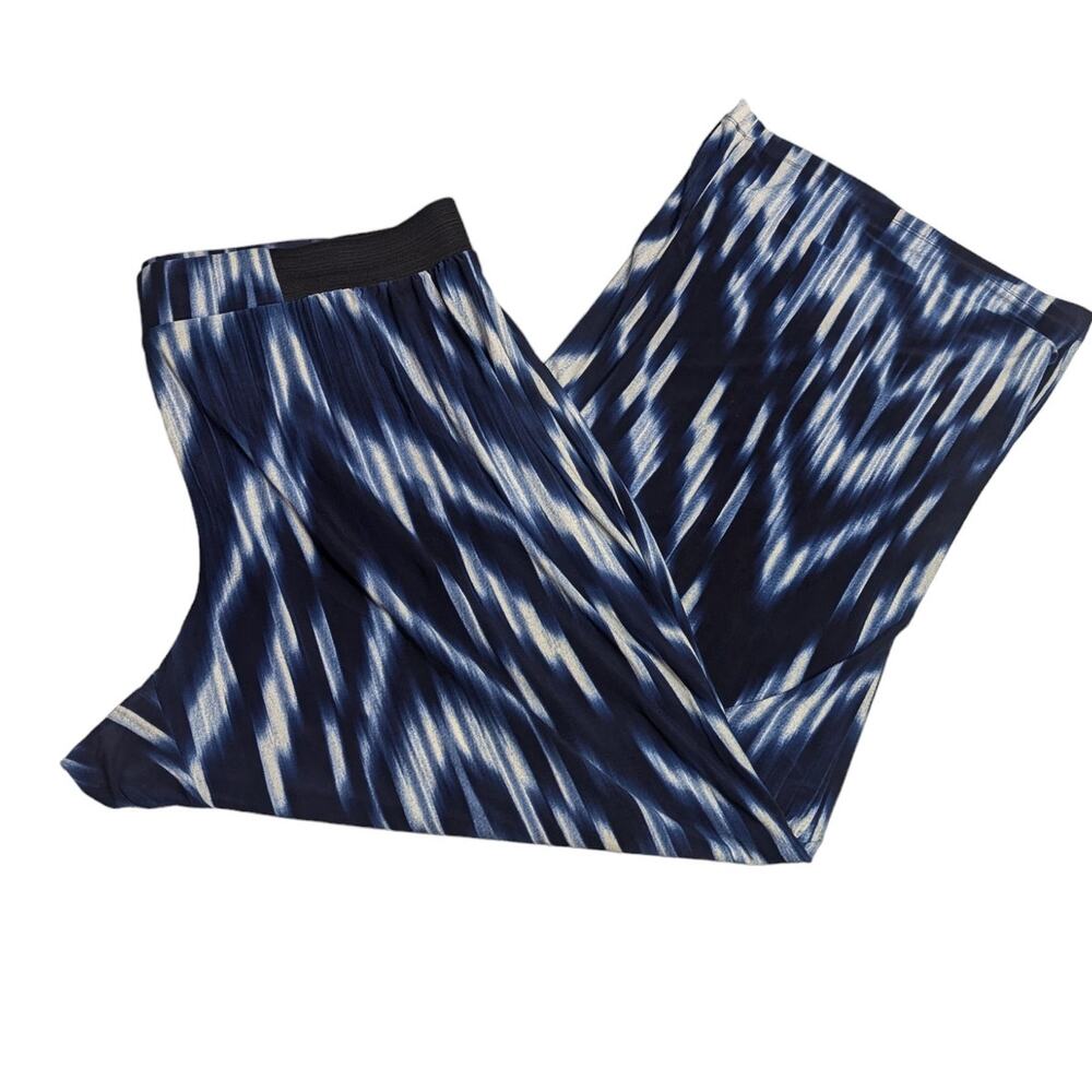 INC International Concepts Blue & White Chevron Tie Dye Palazzo Pants 2X